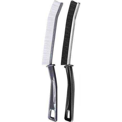 Lot de 2 brosses de nettoyage pour recoins de salle de bain, brosse de nettoyage pour petites rainures de fenêtres et de portes, brosse de nettoyage de précision (1/5)