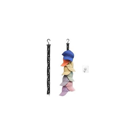 Organisateur de Rangement pour Casquettes, Porte-Chapeaux Suspendu avec 8 Pinces, Étagère Murale ou de Placard pour Baseball (1/4)
