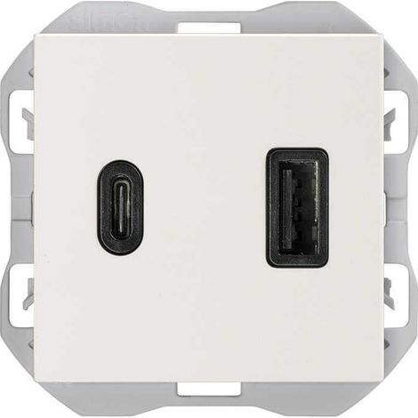 SIMON 270 Duales USB-Ladegerät A + C 3.1A Quickcharge weiß 20000296-090