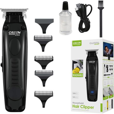 Tondeuse à cheveux GREEN LYCA GL69595, batterie mixte 120 minutes, 1200 mAh, idéale pour une coupe précise