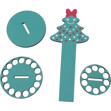 Porte-billets en bois de Noël pour décoration de bureau, double couche multi-trous, ornements de table A (1/5)