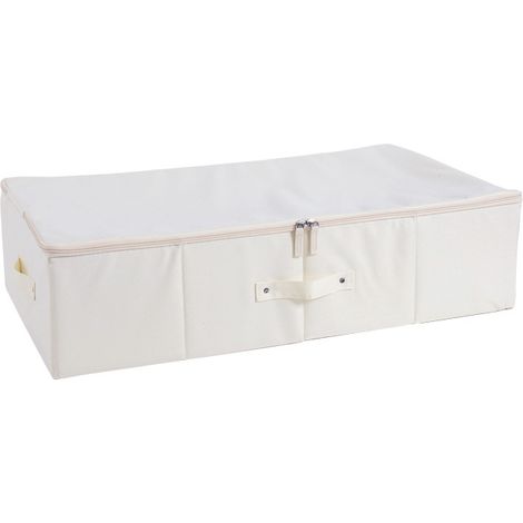2er-Pack faltbare Aufbewahrungsboxen mit Deckel unter dem Bett, platzsparende Aufbewahrungsboxen für Schlafzimmer, Kleiderschrank, Dachboden, Beige