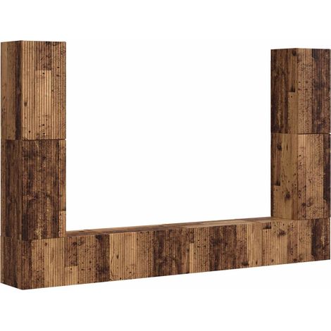 Maison Exclusive - Conjunto de mueble de TV 8 pcs Madera envejeci