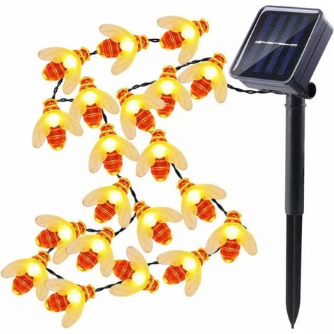 m Solar-Lichterkette für den Garten, 50 bienenförmige Perlen, wasserdichte Außenbeleuchtung nach IP65 (1/4)