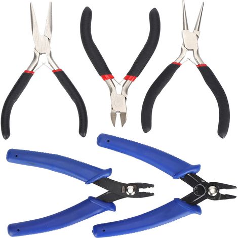 Lot de 5 pinces à bijoux, outils de fabrication d'accessoires faits main avec pochette pour la création de bijoux (1/5)