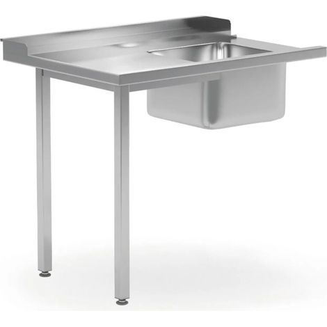 Table de chargement pour lave-vaisselle avec évier - 699x1199xH947 mm - Ref 231777 - Hendi