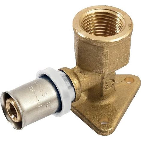Coude 90° avec embase de fixation à sertir pour tube multicouche Acopex Alu diamètre nominal 20 - 3/4'' (20x27) - THERMACOME