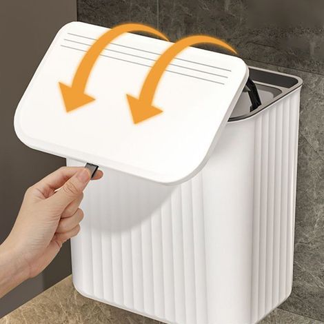 Poubelle de cuisine à couvercle coulissant, modèle suspendu, poubelle à suspendre à la porte d'un placard, poubelle de salle de bain (1/5)