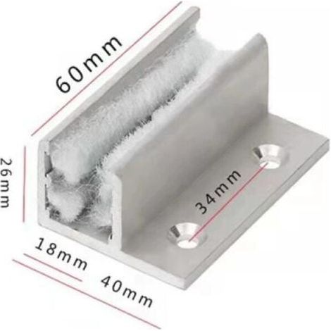 2pcs Guide Porte Coulissante en Verre Guide de Sol Rouleau de Sol Guide de Guidage Rouleau Système de Porte Coulissante Accessoires, Guide de sol pour porte coulissante Réglable pour Porte et (1/3)