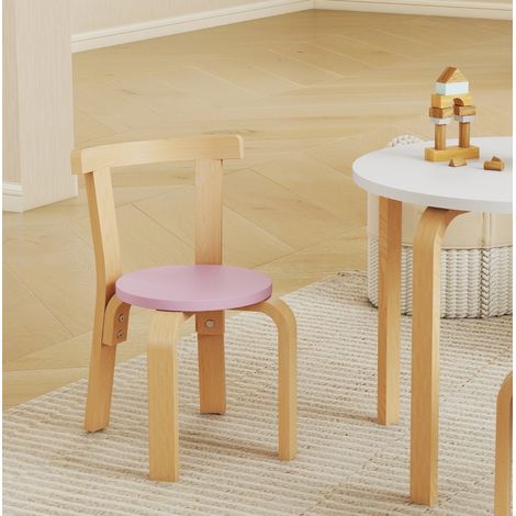 Table et 4 chaises pour enfants en bois multicolore (1/5)