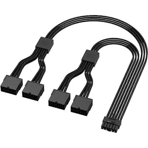 Adaptateur GPU 16 broches vers 4 x 8 broches (12+4 broches) - Câble de carte graphique femelle 16 broches vers 8 broches - 40 cm (1/4)