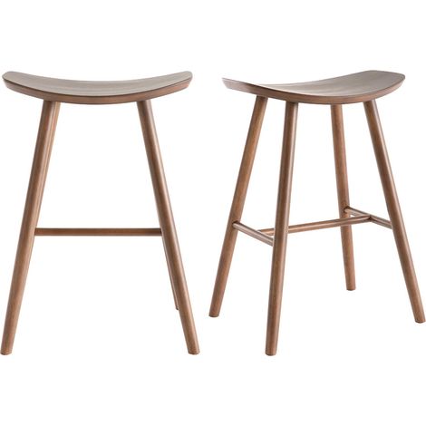 Sgabelli da bar noce H65 cm (set di 2) DEMORY (1/4)