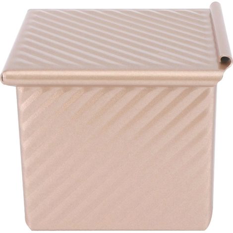 Moule à pain ondulé antiadhésif en alliage d'aluminium (1 pièce), avec couvercle (Champagne).-10x10x10cm (1/3)