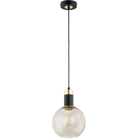 Lampada a sospensione ADEL sfera vetro nero oro E27