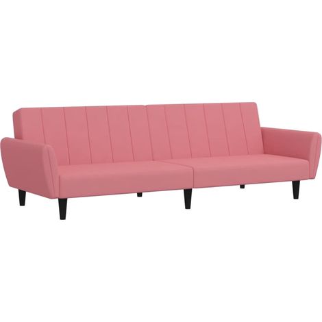 Canapé  Sofa-lit à 2 places rose velours
