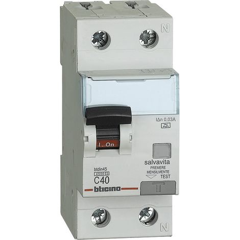 Interruttore magnetotermico differenziale BTDIN45 BTICINO GA8813A40