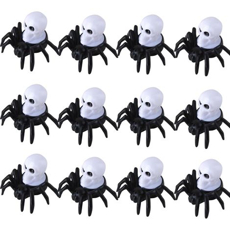Ensemble de 12 lampes décoratives pour Halloween en forme d'araignée, bougies chauffe-plat LED sans flamme, veilleuse ornement (1/5)