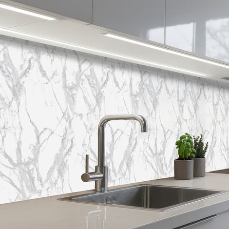 Kitchen Splashback Marble - Pure - Gray - Veins 500x60 cm