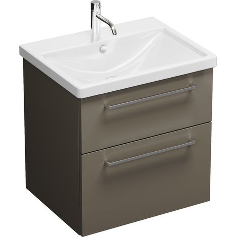 Vasque en céramique Burg Eqio + vasque en mélamine 645 x 630 x 490 mm gris brillant GRP95
