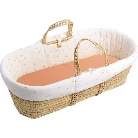 Couffin bébé - SAUTHON - SUNLIGHT - Avec matelas et habillage coton - 0-4 mois - Blanc / Terra cotta (1/3)