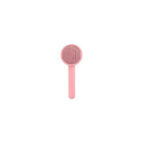 Brosse pour chat, brosse de toilettage pour chien, brosse de toilettage autonettoyante pour chat et chien, épilation en un clic, rose et blanc (1/3)