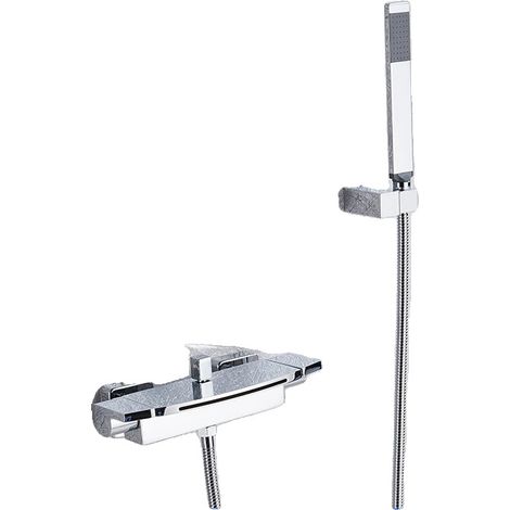 Rubinetto per doccia da bagno, a doppia maniglia, design contemporaneo, cromato. (1/2)