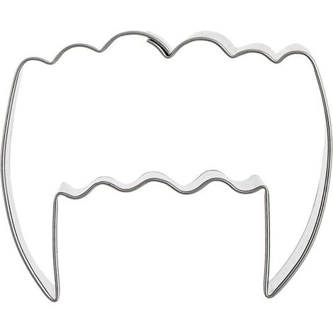 Tagliabiscotti in metallo a forma di denti di vampiro, 5,5 cm