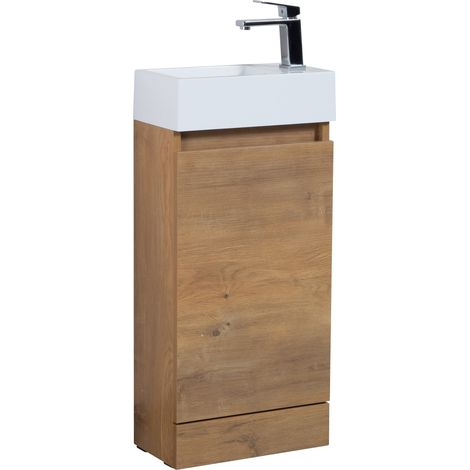Mueble lavabo para aseo Peru 40 x 22 cm - Roble - Mueble fuente