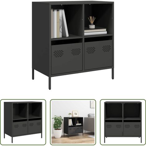 vidaXL Metallregal - Sideboard Schwarz 68x39x73,5 cm Kaltgewalzter Stahl (1/5)