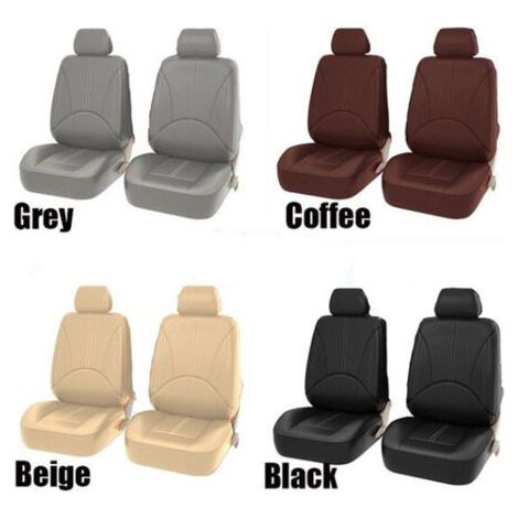 QORVA- Housses de siège avant universelles en cuir PU pour voiture, housse arrière de haute qualité, protection intérieure automatique
