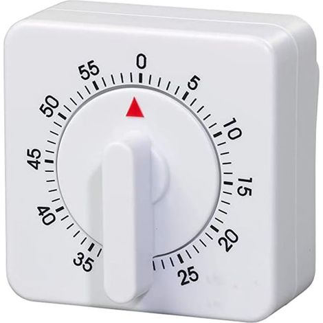 Petit minuteur de cuisine à pendule carré Minuteur de cuisine Compte à rebours 60 minutes Alarme Minuterie mécanique (1/5)