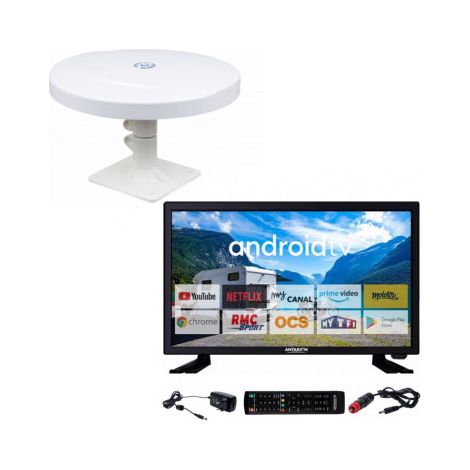 Pack TV LED 21.5" FULL HD – Antenne TNT omnidirectionnelle – 2 ports HDMI – Compatible 12/24/220V – Résolution 1920 x 1080 pixels – Antarion (1/5)