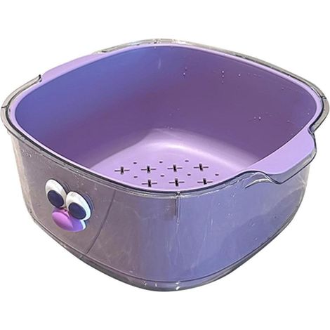 Panier à fruits double égouttoir 2 en 1 mignon et passoire à vaisselle pour la maison, violet (1/5)