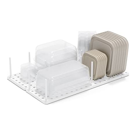 Umbra Peggy Vassoio organizzatore per credenze, scaffali e cassetti da Cucina-Sistema Regolabile, Polistirene, Bianco (1/4)