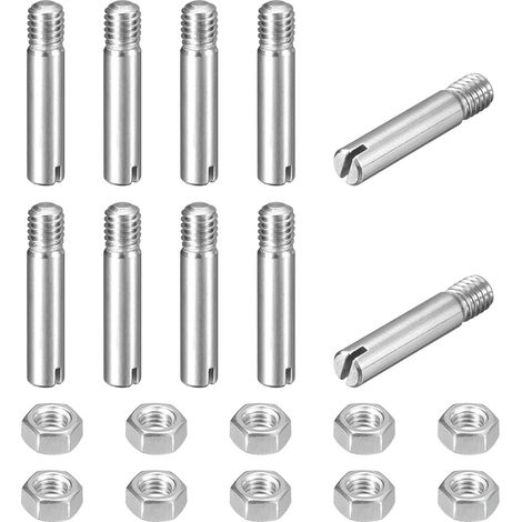 10pcs Goupilles Cylindriques avec Écrou, M4x20mm Goujon Cylindrique Fendu Fileté Externe 304 Acier Inoxydable Industriel Mécanique Chevilles Support d'Étagère Tige Fixation Meubles (1/5)