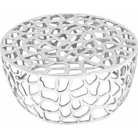 Maison Exclusive - Couchtisch Aluminiumguss 70x30 cm Silbern (1/5)