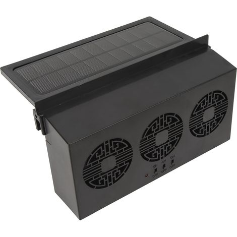 Ventilateur d'extraction de voiture à énergie solaire, refroidissement rapide, élimination des odeurs, portable, économie d'énergie, noir. (1/5)