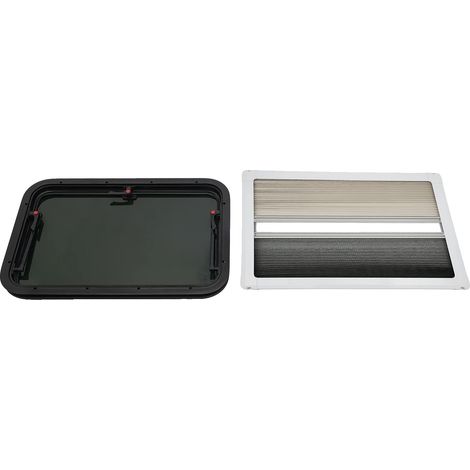 Finestra per camper, zanzariere, design moderno, nero (1/2)