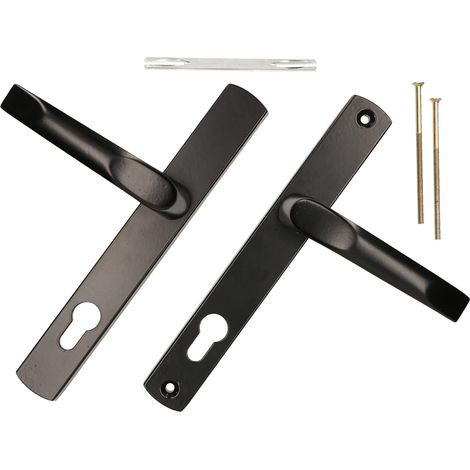 KOTARBAU Paire de poussoirs 92 mm avec long bouclier noir pour cylindre profilé moderne universel (1/5)