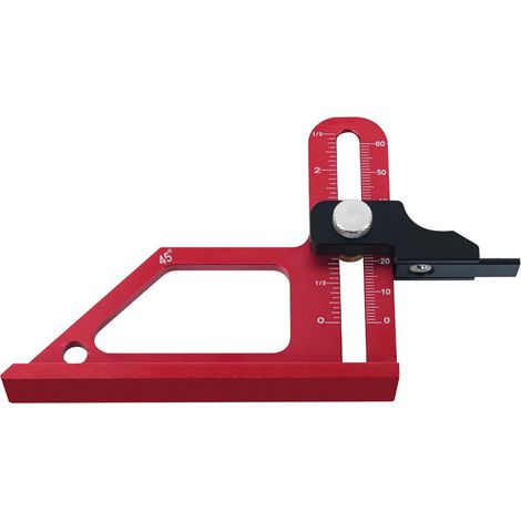 Jauge de scie circulaire table - Instrument mesure compact en aluminium Accessoire marquage à deux échelles Équipement réglage fin Parfait pour l'artisanat du bois, le garage, la (1/5)