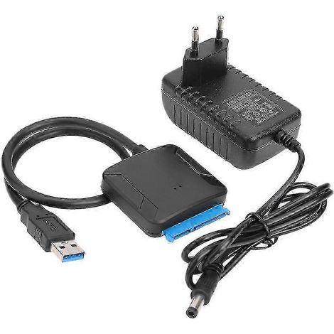 Câble de données USB vers SATA, câble adaptateur USB 3.0 Easy Drive 2,5/3,5 pouces pour disque dur SATA (prise européenne) (1/5)