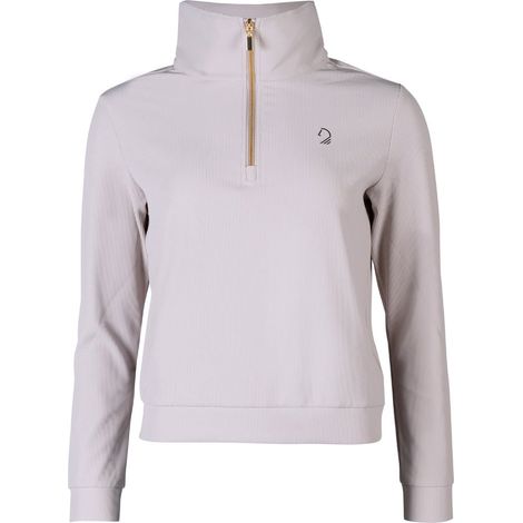 M, Grigio beige: Felpa da donna in tessuto elasticizzato a costine modello Limone