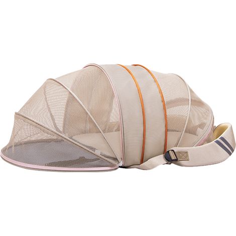 Sac à dos respirant pour chat/chien, extensible et utilisable aussi bien sur les petits que sur les moyens animaux, couleur beige. (1/4)