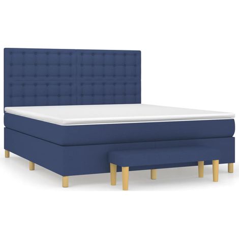 Maison Exclusive - Cama box spring con colchón tela azul 180x200 (1/5)