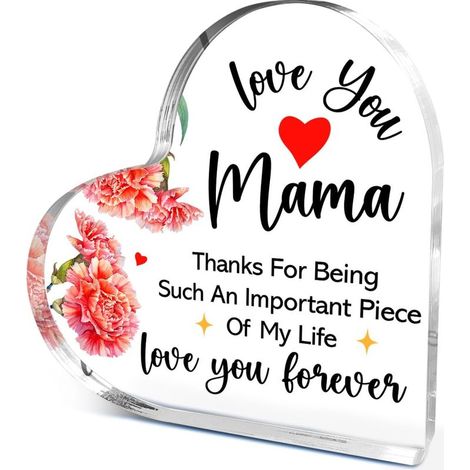 Plaque en acrylique cœur décoratif à poser, décoration bureau moderne, idée cadeau(10 cm) (1/4)