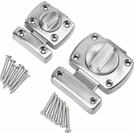 Loquet de Porte Sécurité, 2 Pcs Rotatif Serrure Verrou Porte/Fenêtre avec 12 Vis pour Maison Salle de Bains Toilette(Un Grand Un Petit) (1/5)