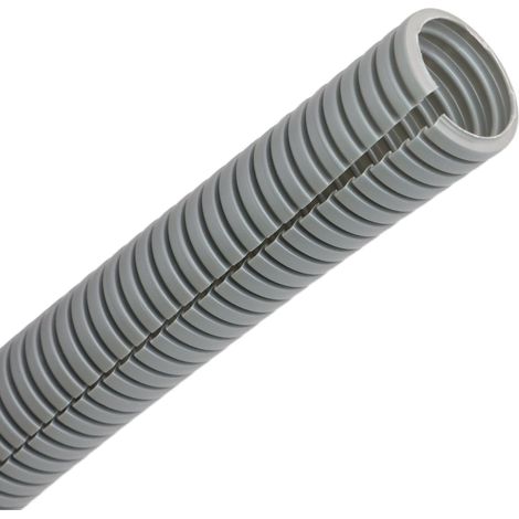 Gaine Annelée Fendue de 6 Mètres, Gaine Extérieure Flexible en Polypropylène des Câbles (Gris, 12 x 15,8 mm) (1/5)