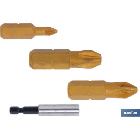 Assortimento Punte Stagno 1/4 Pz-1-2-3x25+Adattatore (1/2)