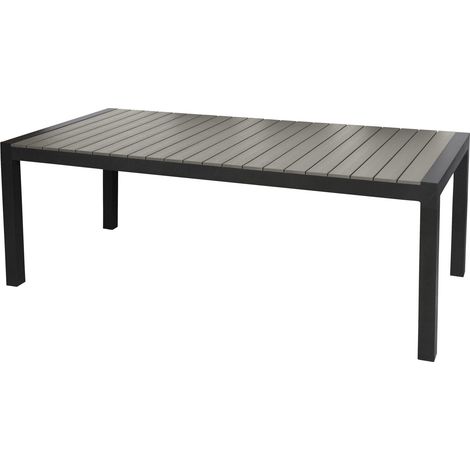 Garp Table de jardin, 2 extensions inclues, 223-343 cm, noir/gris. (1/5)
