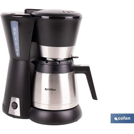 Cafetière électrique à filtre de 800 W avec carafe isotherme de 1,2 L pour 12 tasses (1/4)
